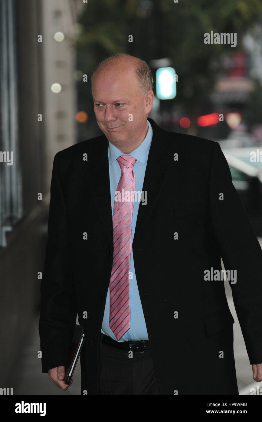 Verkehrsminister Chris Grayling gesehen, Teilnahme an der BBC Andrew Marr zeigen bei den BBC-Studios in London am 23. Oktober 2016: Stockfoto
