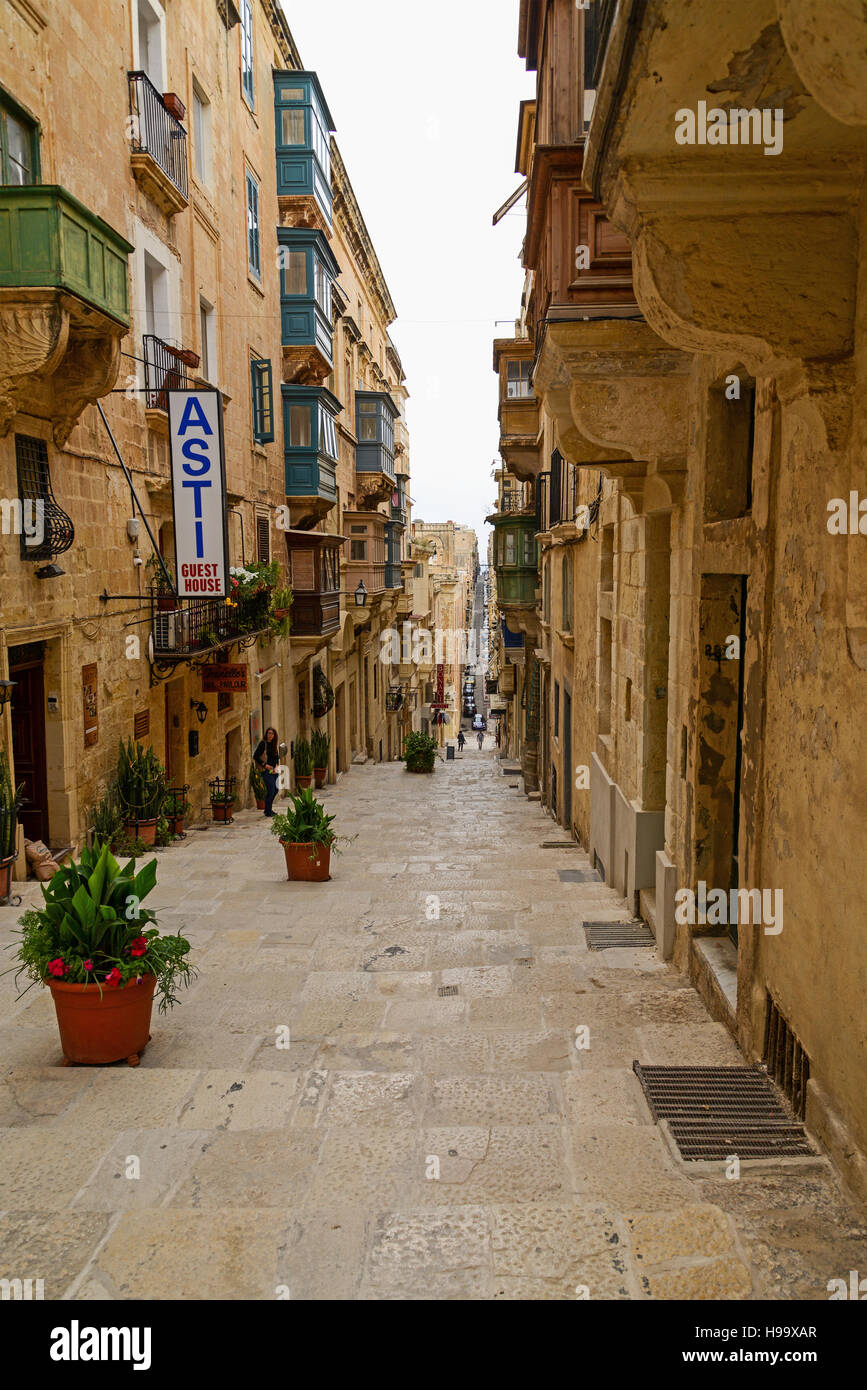 St. Ursula Straße - Valletta, Malta Stockfoto