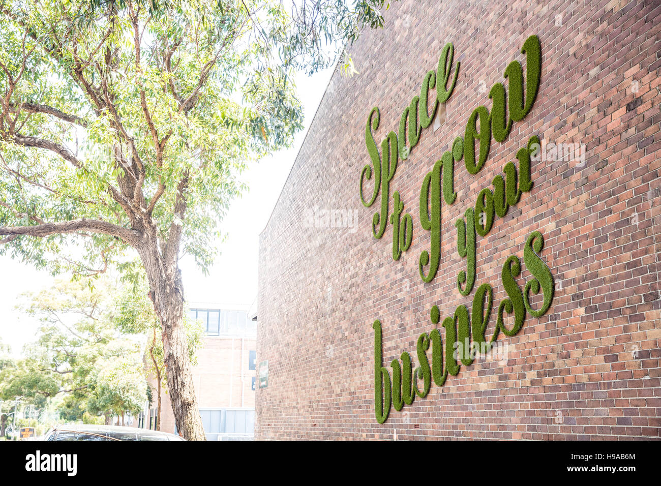 Eine Anzeige auf der Seite einen Arbeitsbereich, den Raum zu fördern Stockfoto