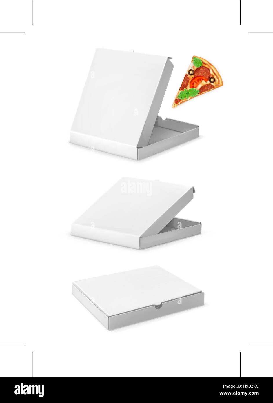 Weiße Pizza-Kartons, Vektor-illustration Stock Vektor