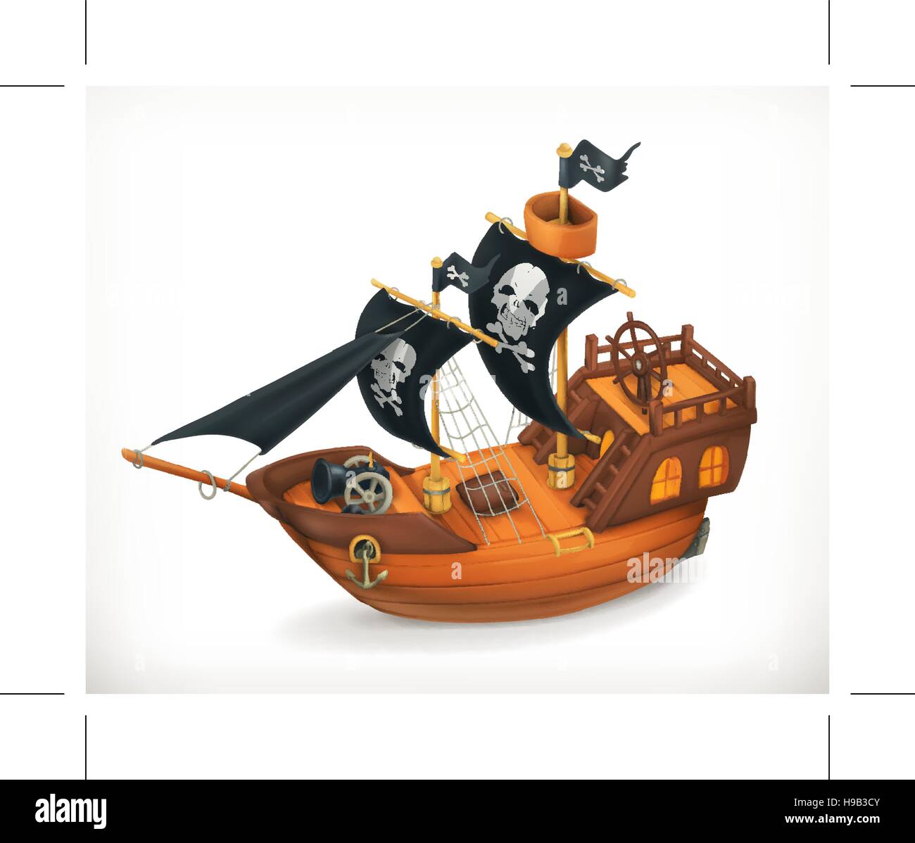 Piratenschiff, Vektor icon Stock Vektor