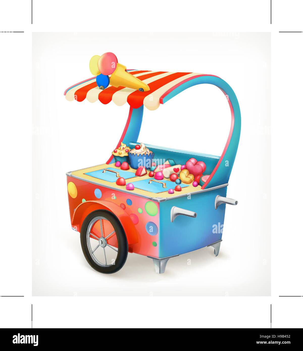 Eiscreme-Wagen, Vektor icon Stock Vektor