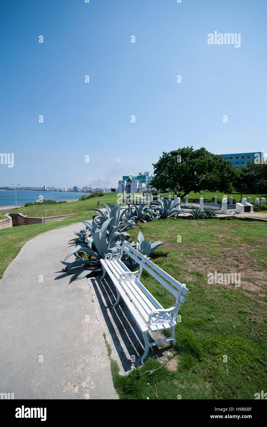 Die hinteren Gärten des Hotel Nacional de Cuba, bekannt für seine berühmten Gäste und historische Bedeutung. Stockfoto