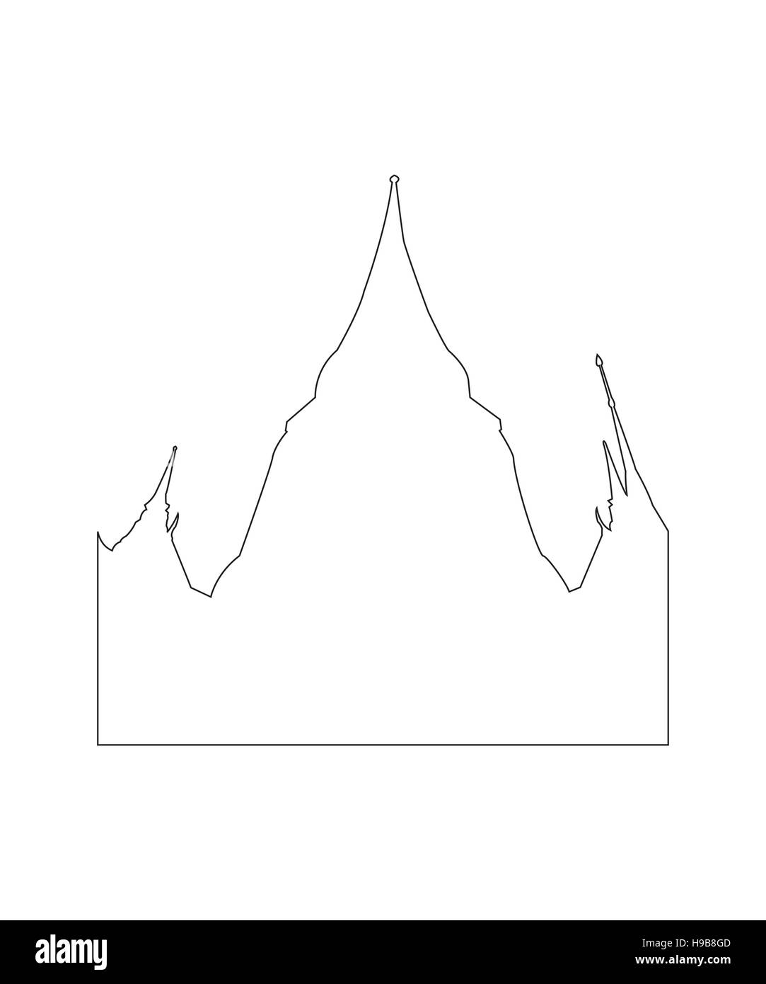 Thai Tempel-Pfad auf dem weißen Hintergrund Stock Vektor