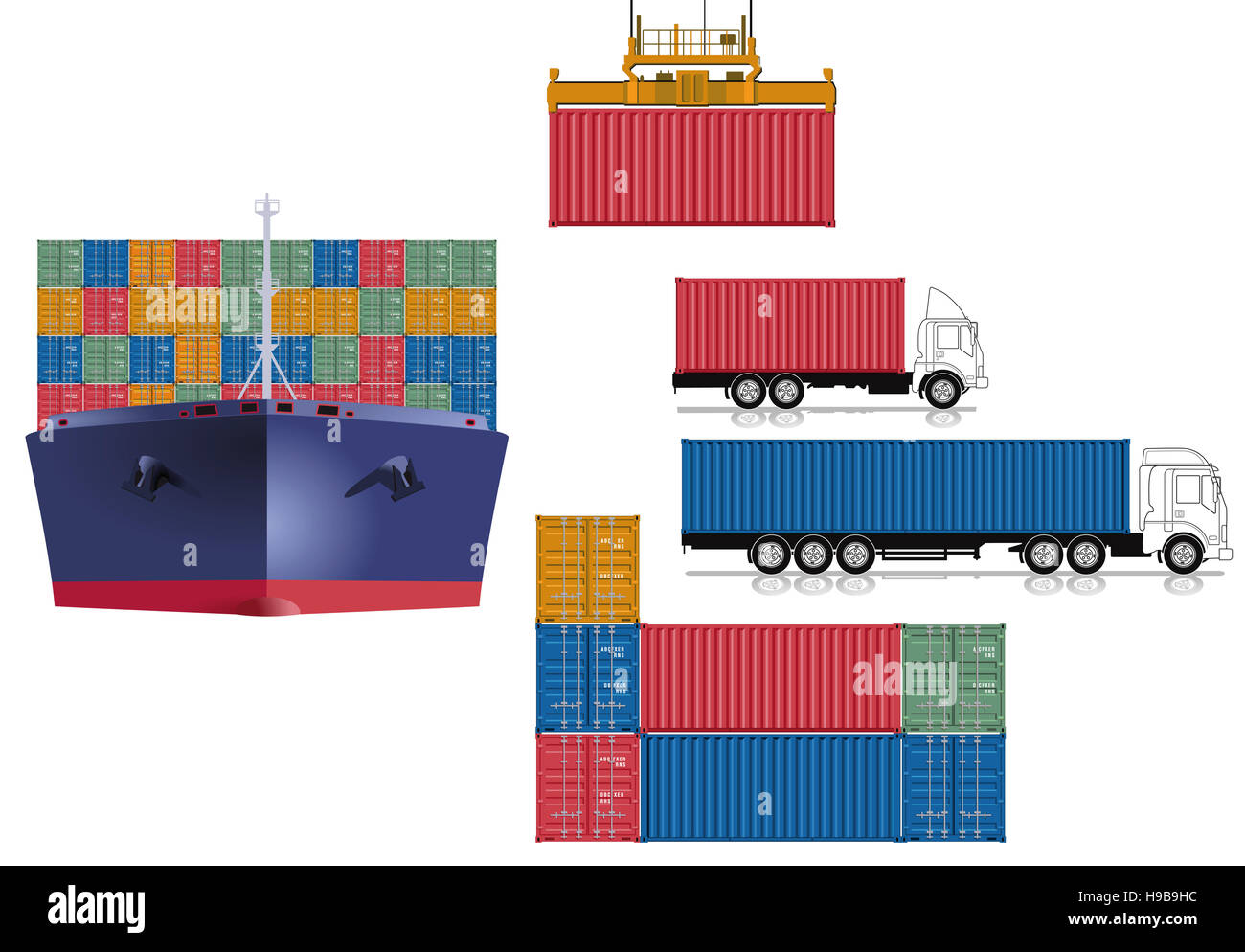 Container-Transport-Logistik Stockfoto