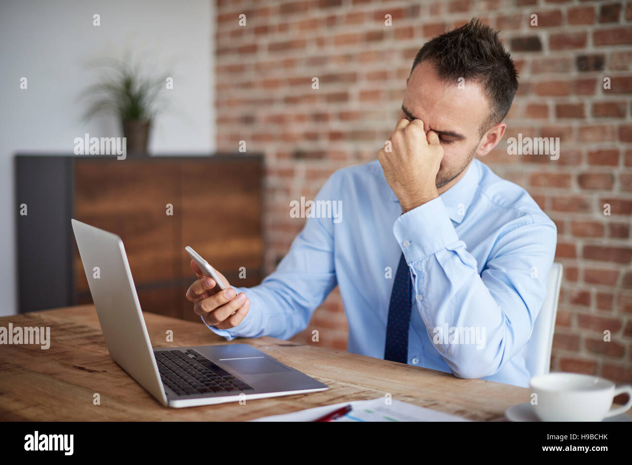 Eine weitere schwierige Gespräch mit einem Kunden Stockfoto