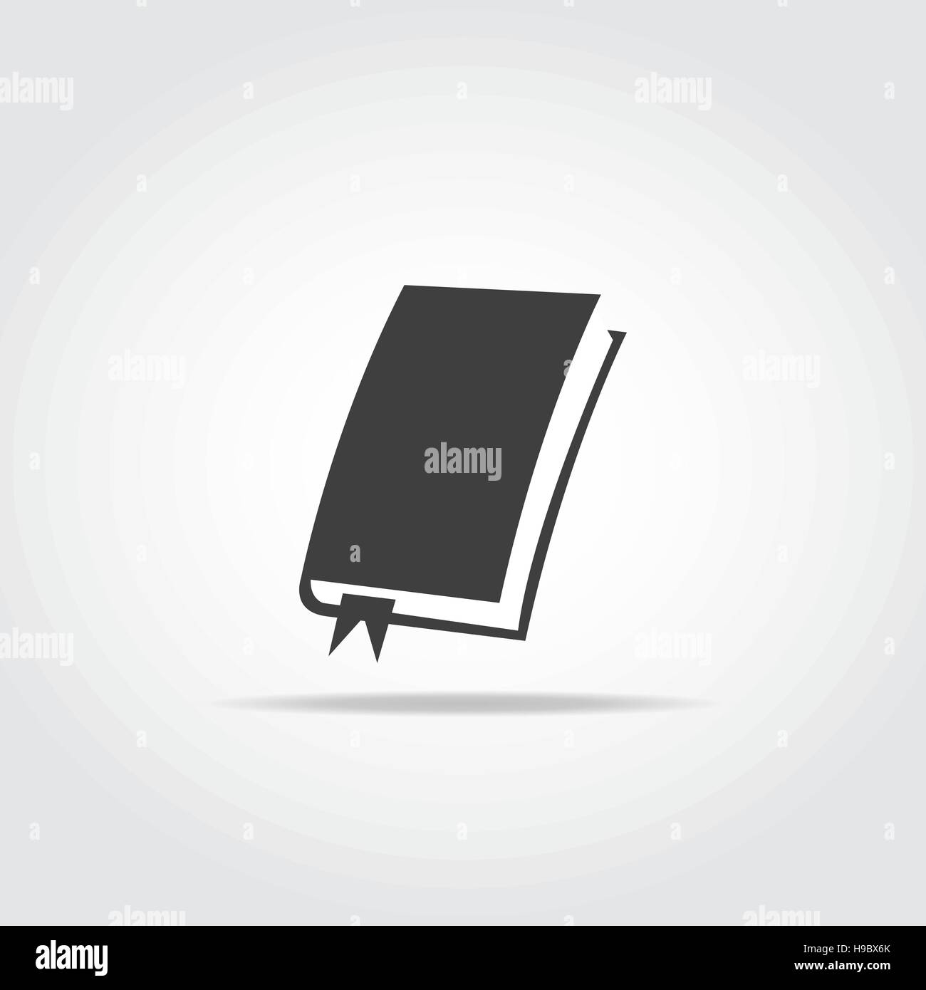 Einfaches Buch mit Bookmark-Icon in der schwarzen Farbe. Stock Vektor