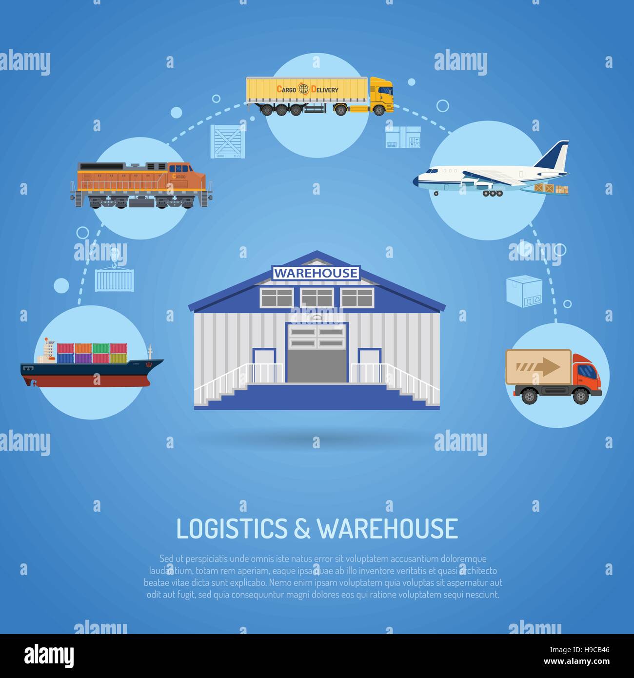 Lager und Logistik-Konzept Stock Vektor