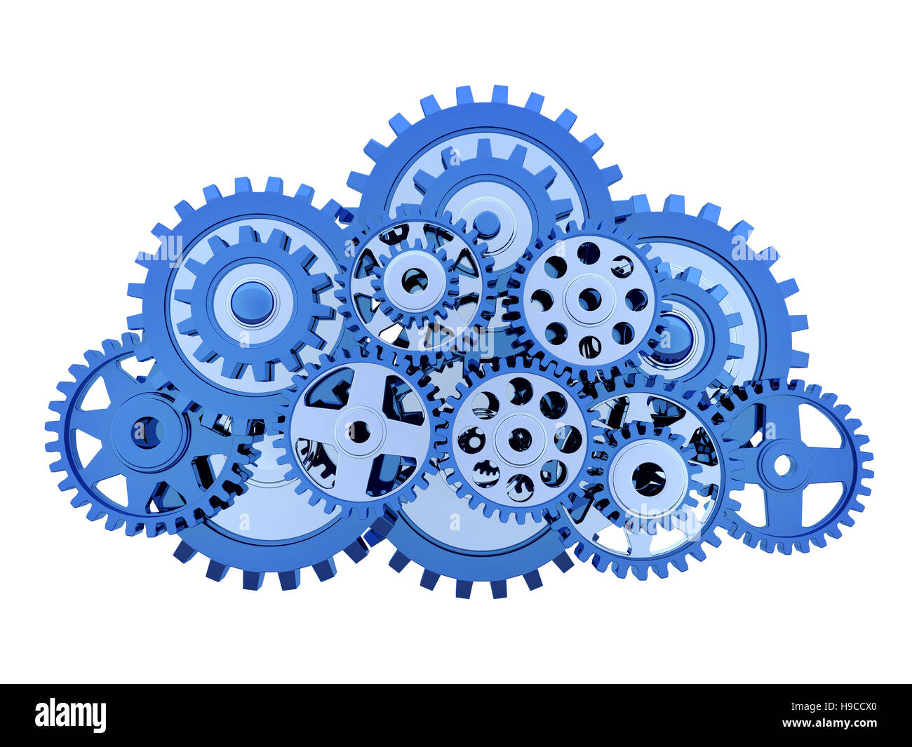 Abstrakte Cloudspeicher Ausrüstung. 3D illustration Stockfoto