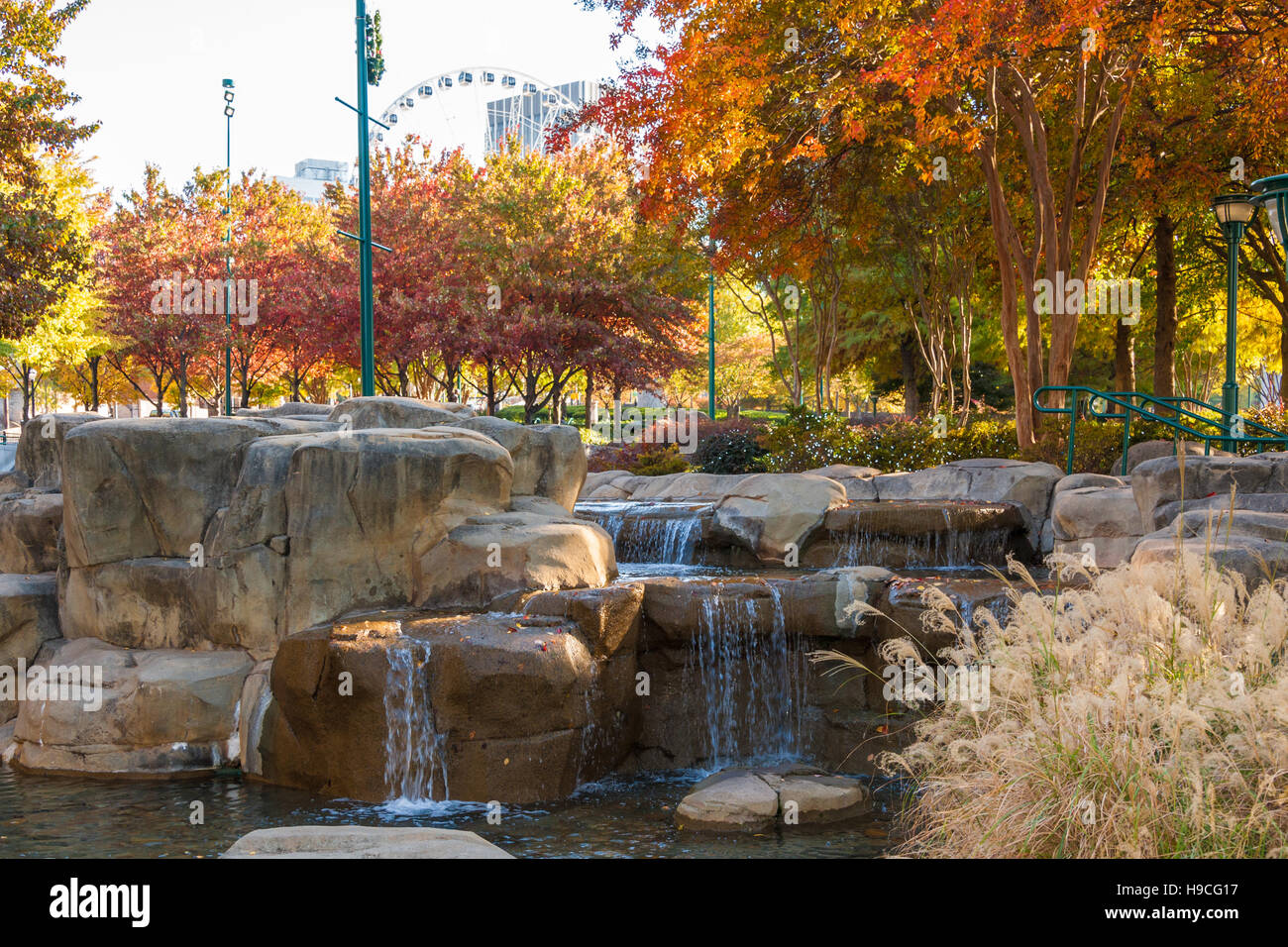 Schöne Centennial Olympic Park in der Innenstadt von Atlanta, Georgia, USA. Stockfoto