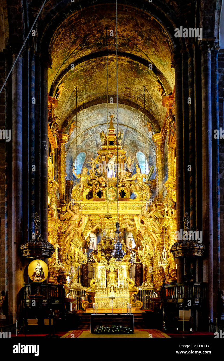 Altar der Kathedrale von Santiago De Compostela, Santiago De Compostela, Spanien Stockfoto