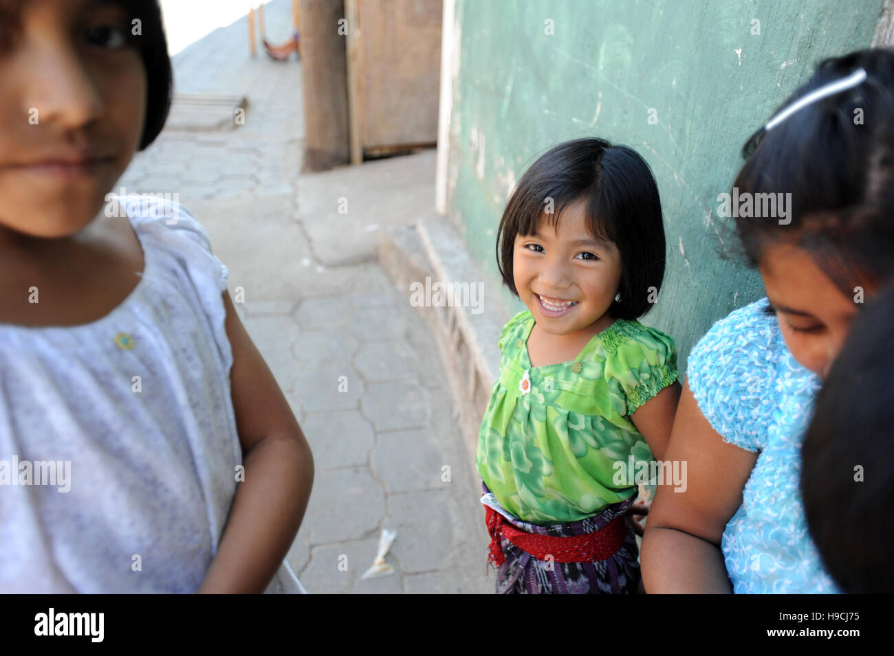 Maya indigene Kinder in San Juan La Laguna, Solola, Guatemala. Stockfoto