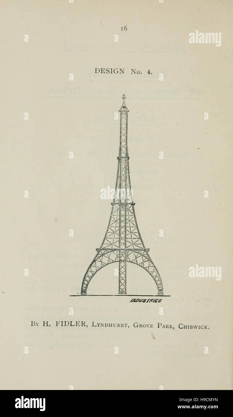 Beschreibende illustrierter Katalog der achtundsechzig wettbewerbsfähige Entwürfe für den großen Turm für London Stockfoto