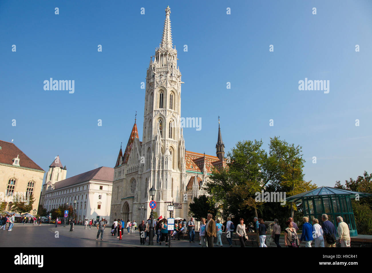 Matthias Kirche ist eine römisch-katholische Kirche in Budapest, Ungarn, das Herzstück Budaers Burgviertel Stockfoto