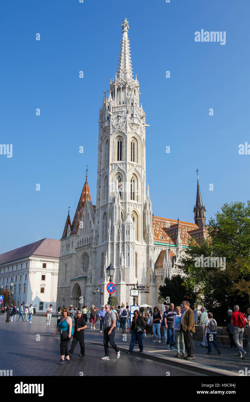 Matthias Kirche ist eine römisch-katholische Kirche in Budapest, Ungarn, das Herzstück Budaers Burgviertel Stockfoto