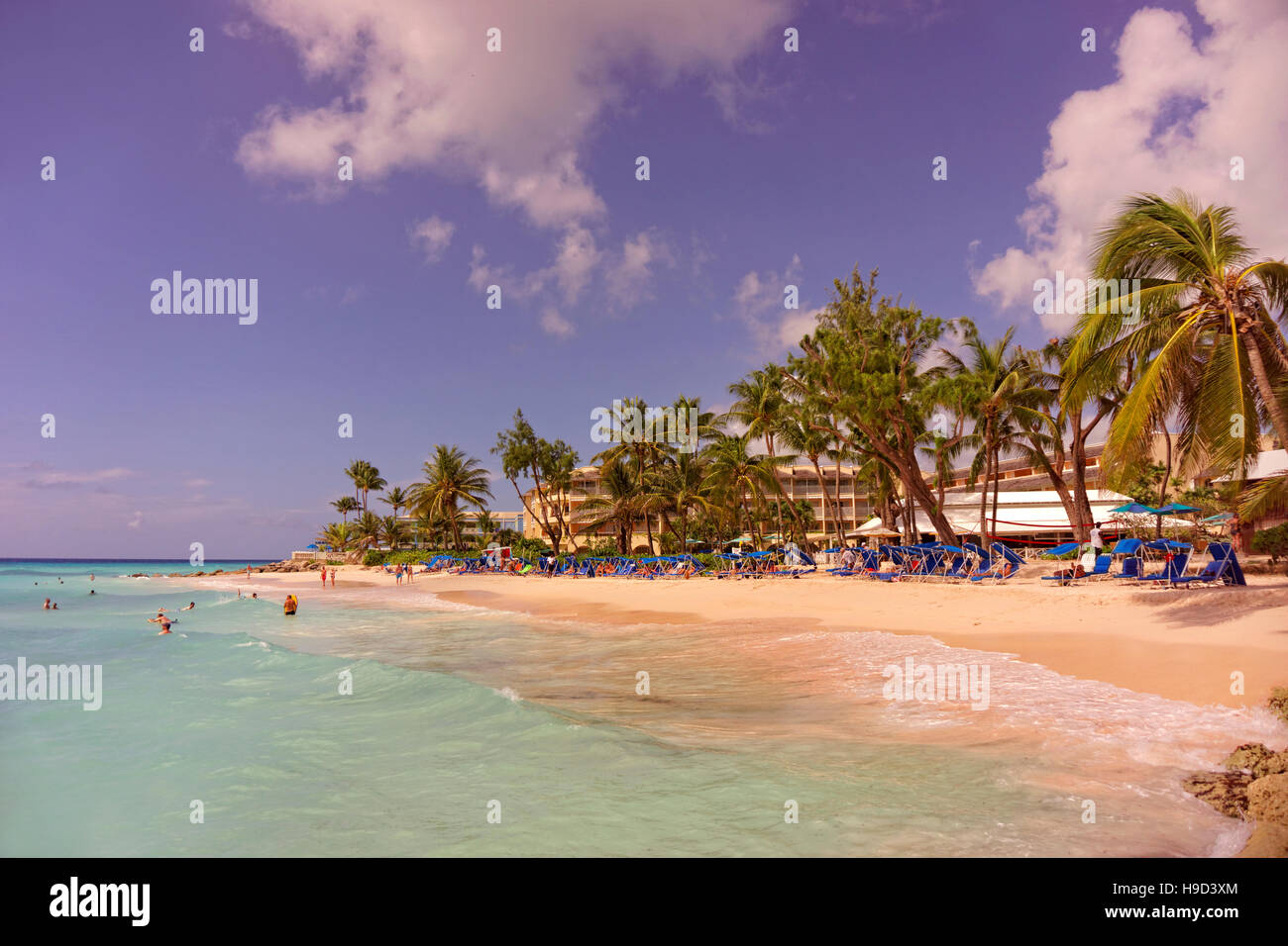 Turtle Beach Hotel, Dover Beach, St. Lawrence Gap, Barbados, Karibik. Stockfoto