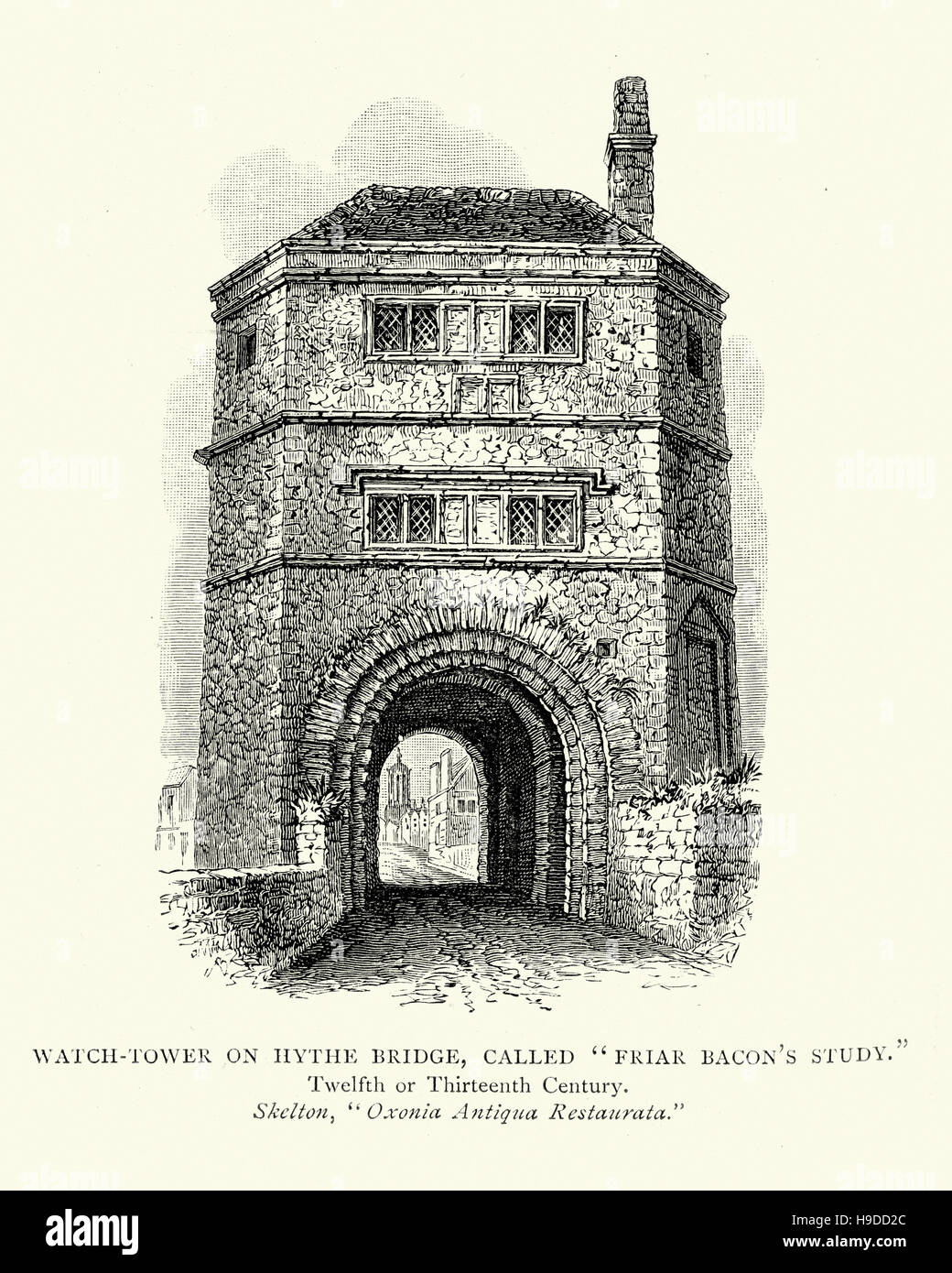Wachturm auf Hythe Bridge genannt Friar Bacon Studie, 12. oder 13. Jahrhundert Stockfoto