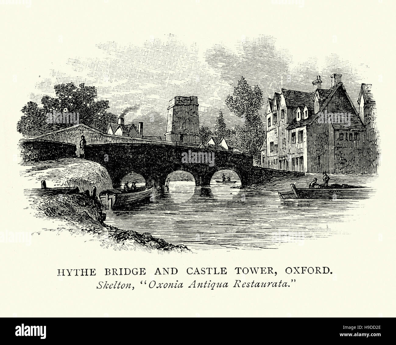 Hythe Bridge und Schlossturm, Oxford Stockfoto