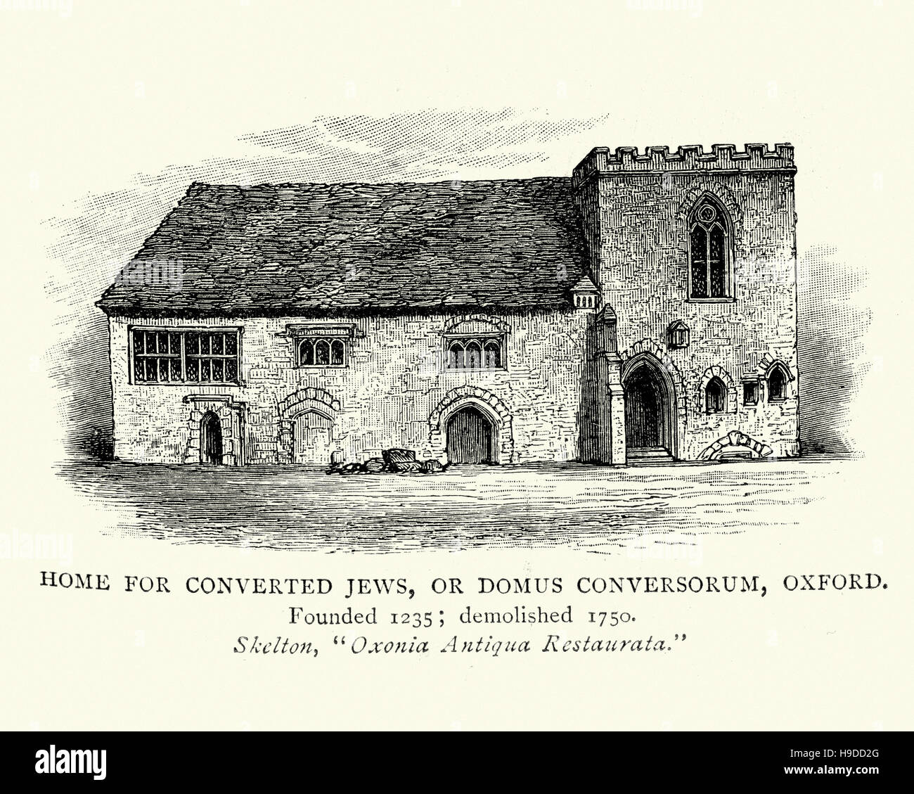 Zuhause für konvertierte Juden oder Domus Conversorum, Oxford, gegründet 1235, abgerissen im Jahre 1750 Stockfoto