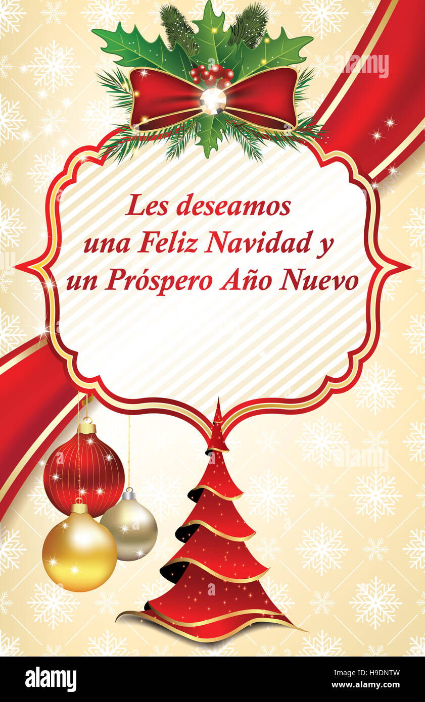 Les lexicale Feliz Navidad y Feliz Año Nuevo - Tarjeta de Felicitación