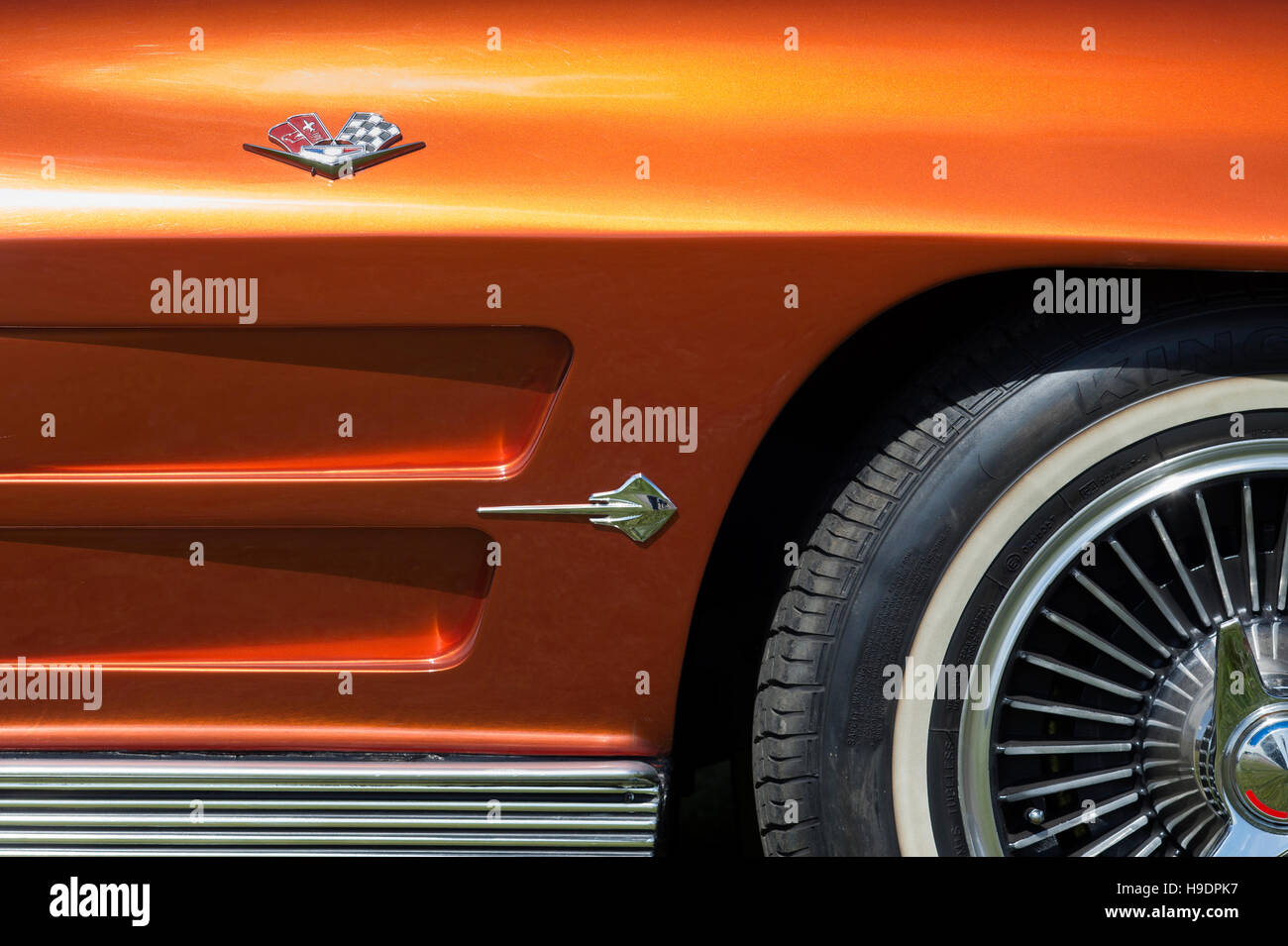 1963 Chevrolet Corvette Stingray. Klassische amerikanische Sportwagen absrtract Stockfoto