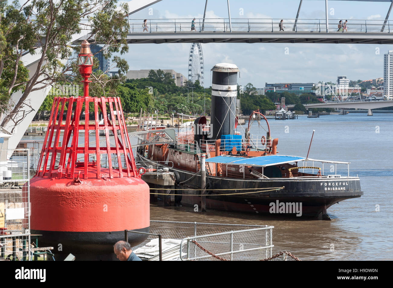 Dampfschiffes "Kraftvoll" im Queensland Museum Marinepark, Kangaroo Point, Brisbane City, Brisbane, Queensland, Australien Stockfoto