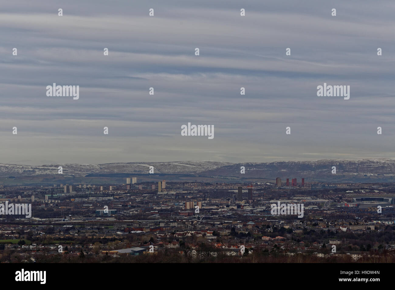 Luftbild von Glasgow und im Westen von catkin braes Stockfoto