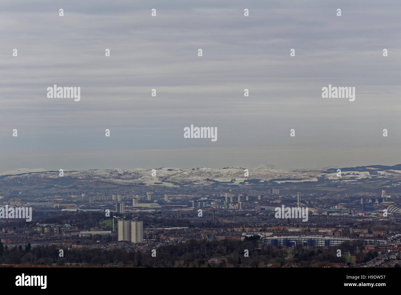 Luftbild von Glasgow und im Westen von catkin braes Stockfoto