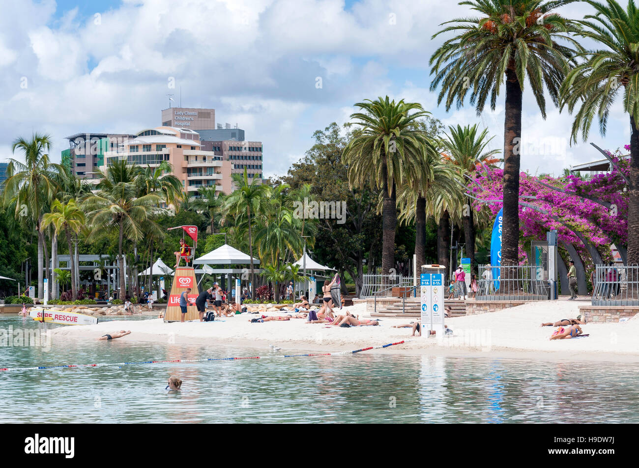 Straßen Beach, South Bank Parklands, South Bank, Brisbane, Queensland, Australien Stockfoto