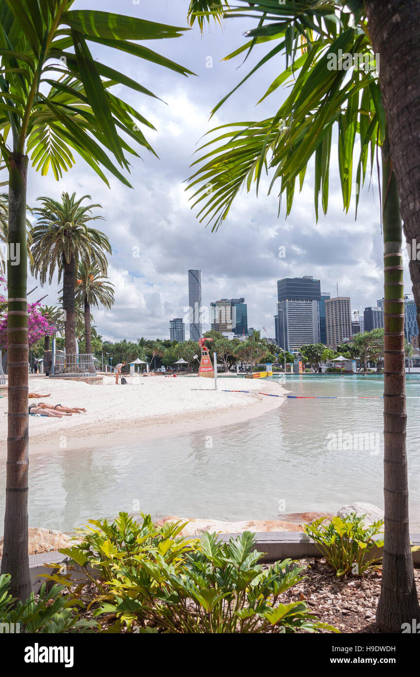 Straßen Beach, South Bank Parklands, South Bank, Brisbane, Queensland, Australien Stockfoto