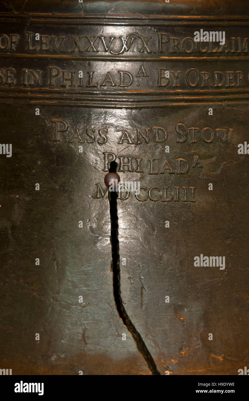 Liberty Bell, Liberty Bell Center, Unabhängigkeit National Historical Park, Philadelphia, Pennsylvania Stockfoto