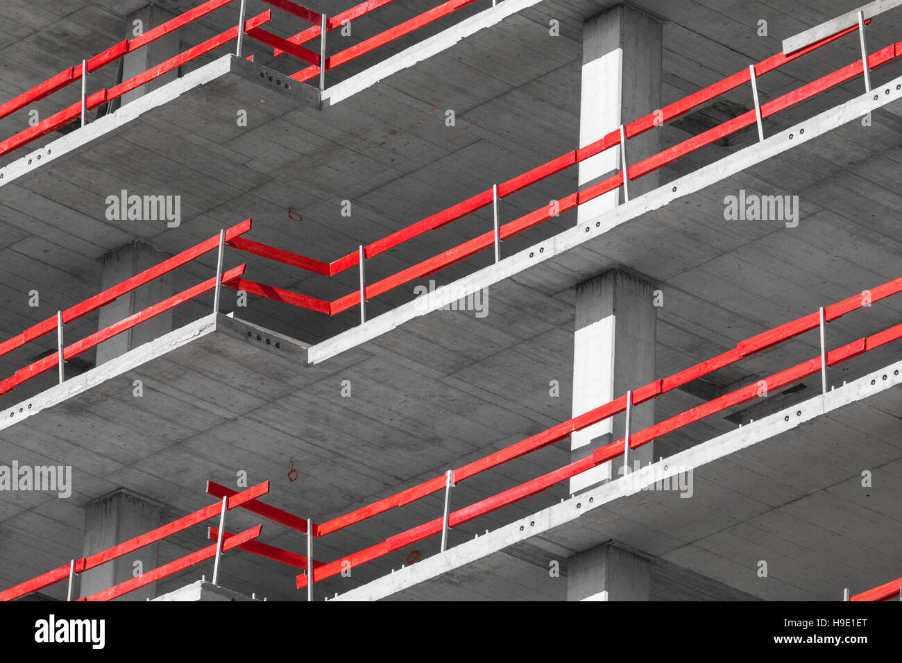 Industrielle Hochbau mit Struktur aus Stahl und Beton Stockfoto