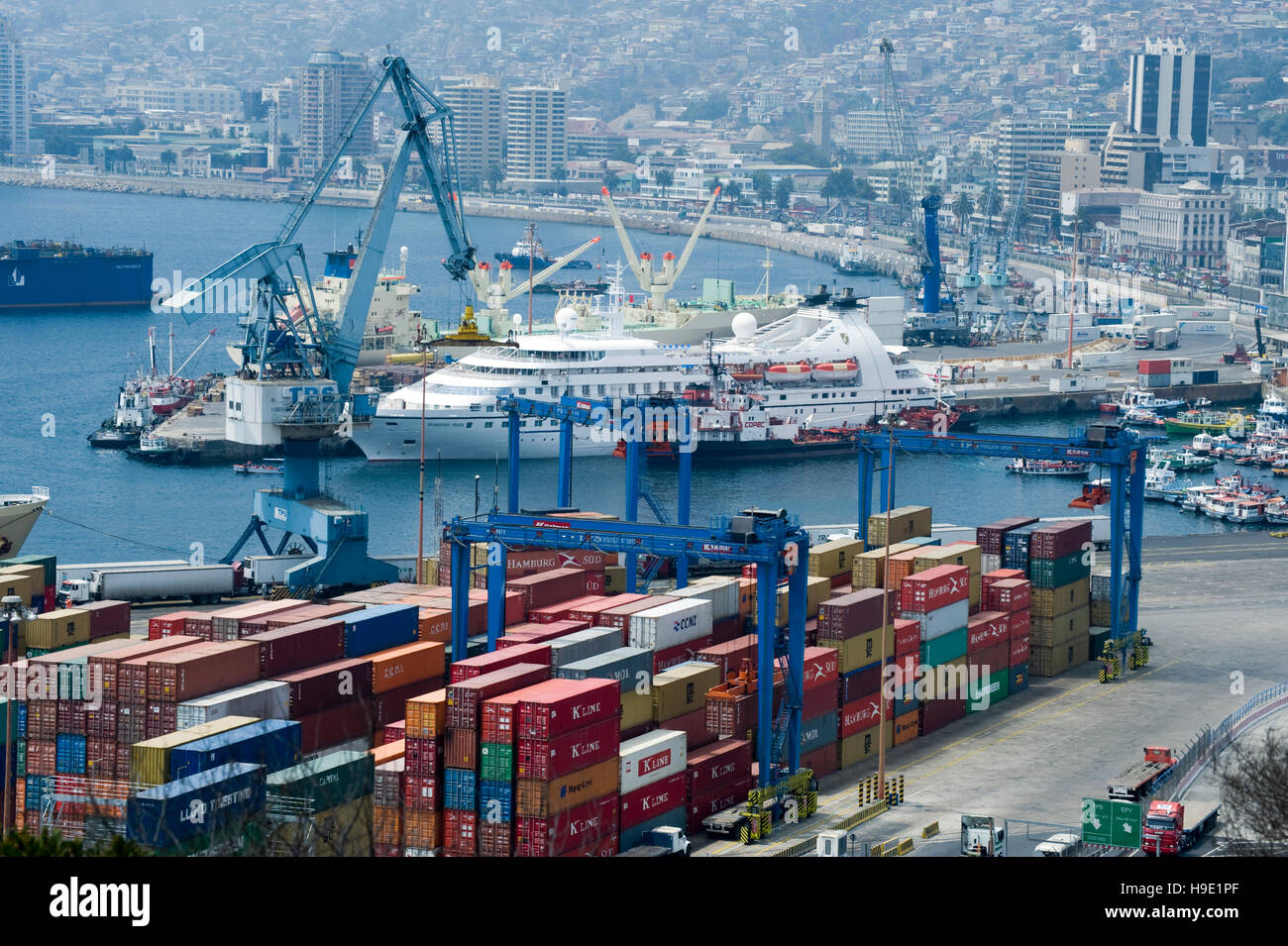 Hafen Sie Stadt Valparaiso, Chile, Südamerika Stockfoto