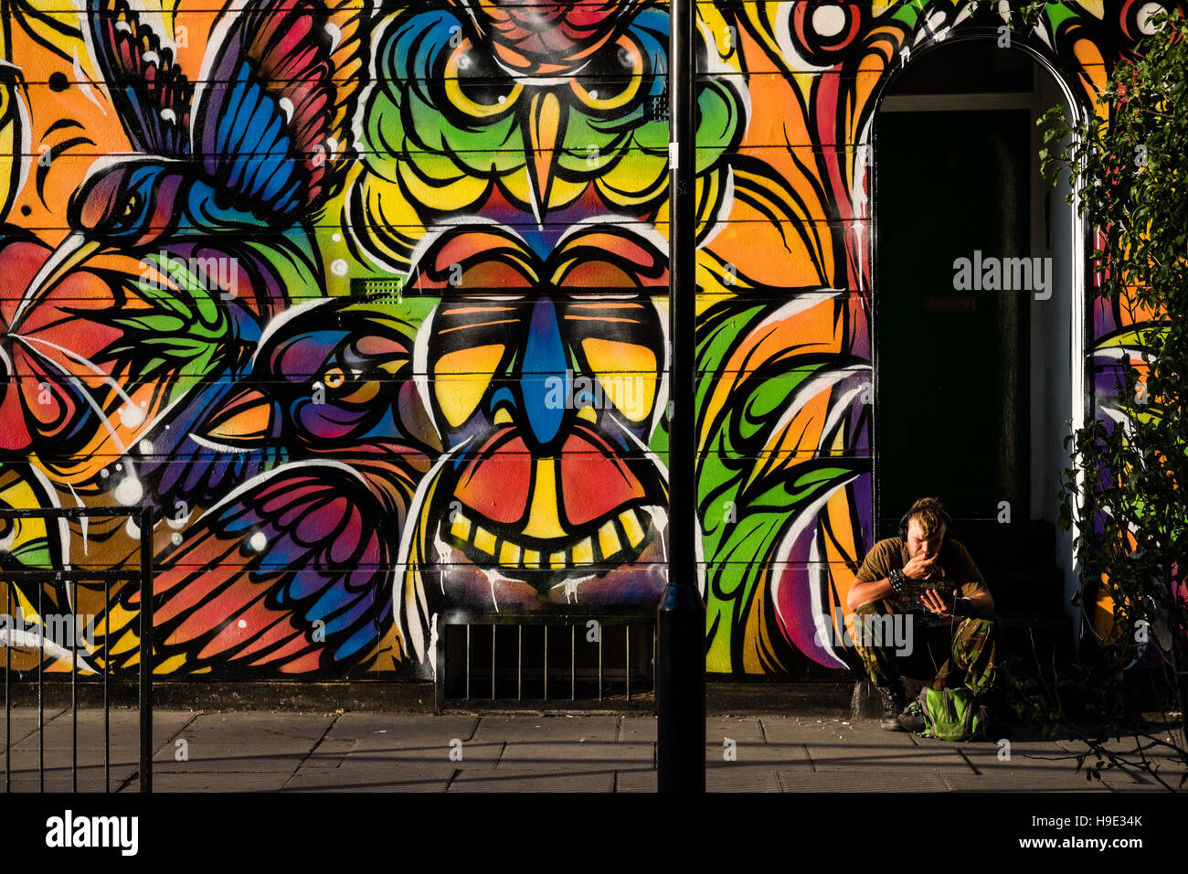 Camden Market Graffiti Streetart in der Nähe von Camden Lock, London Stockfoto