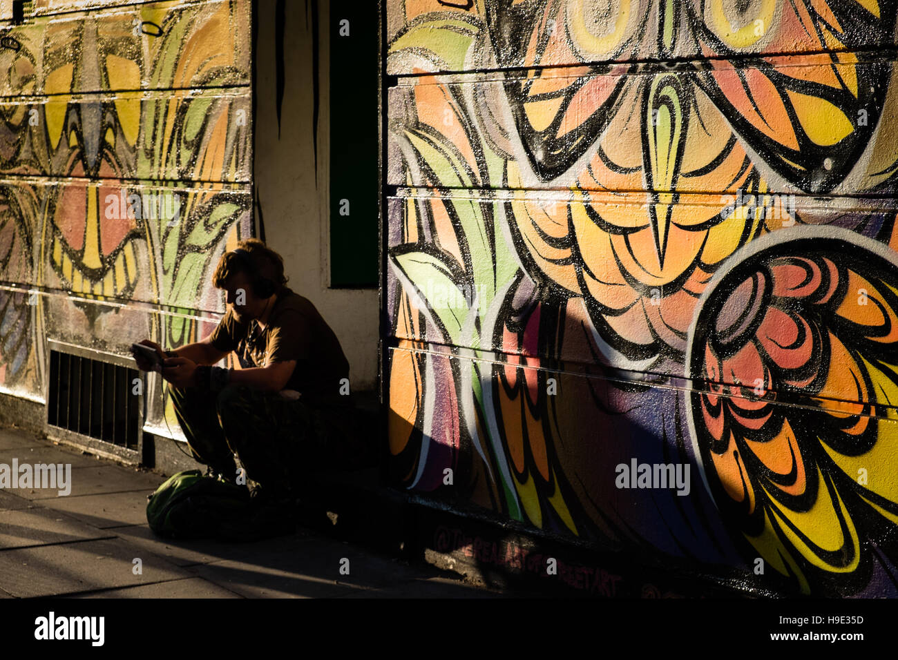 Camden Market Graffiti Streetart in der Nähe von Camden Lock, London Stockfoto
