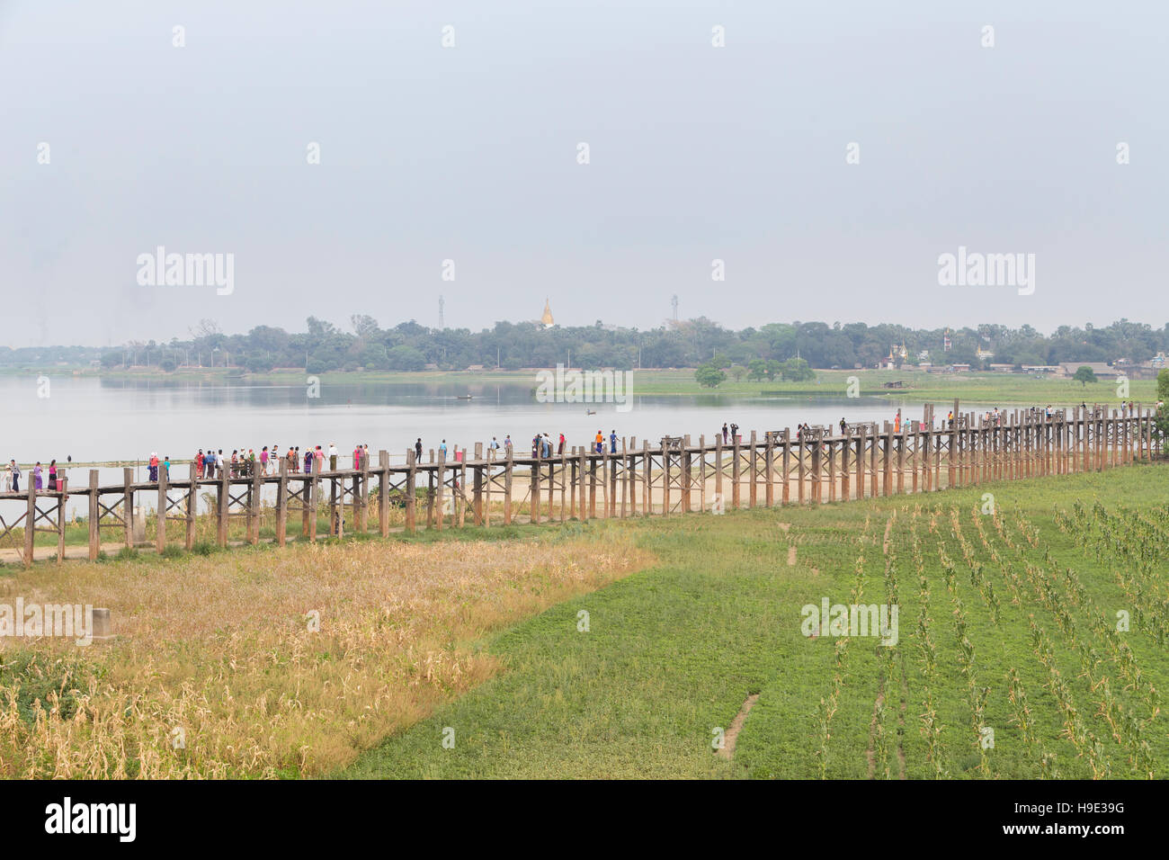 U Bein Brücke, Region Mandalay, Myanmar Stockfoto