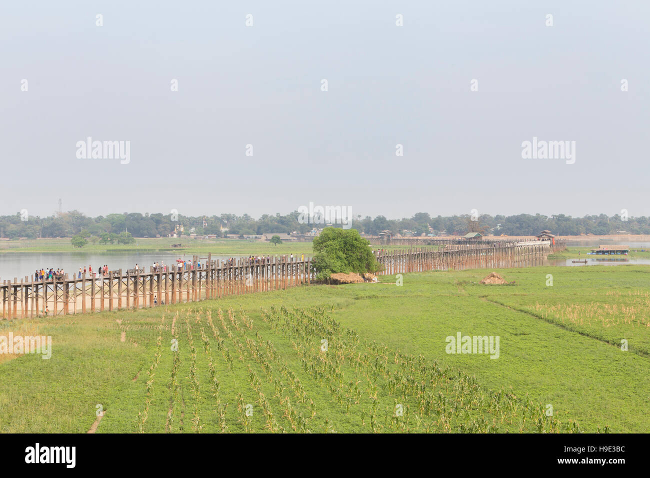 U Bein Brücke, Region Mandalay, Myanmar Stockfoto