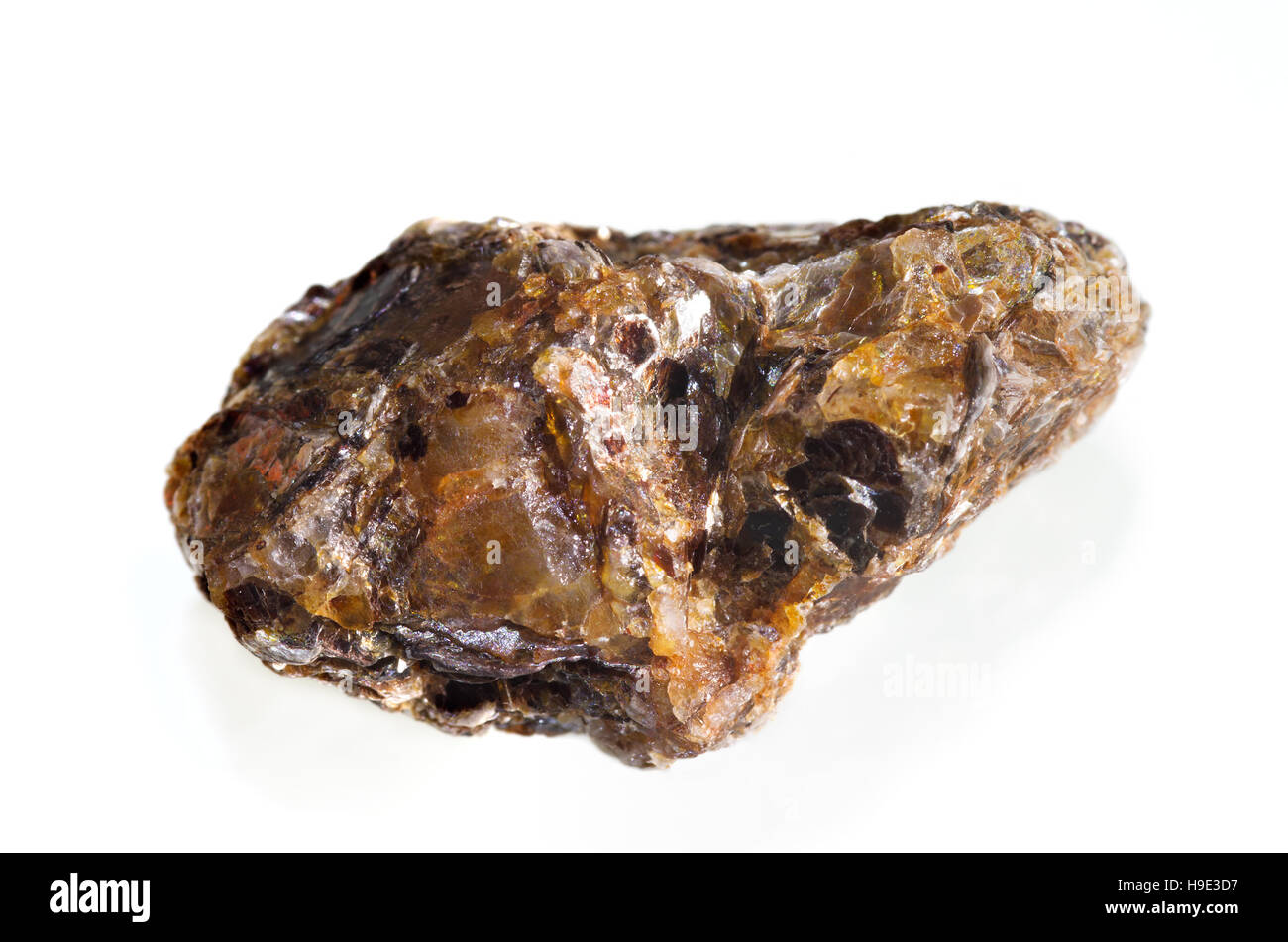 Quarzkristall beteiligt durch Muskovit und Biotit Mineralien Stockfoto