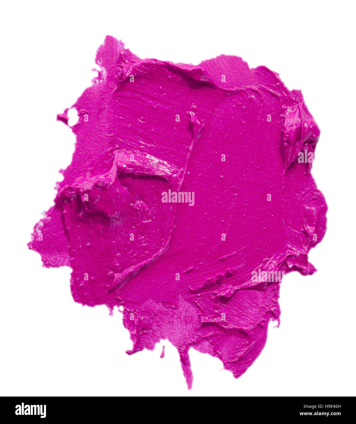 dunkel rosa Lippenstift Strich auf dem weißen Hintergrund isoliert. Stockfoto