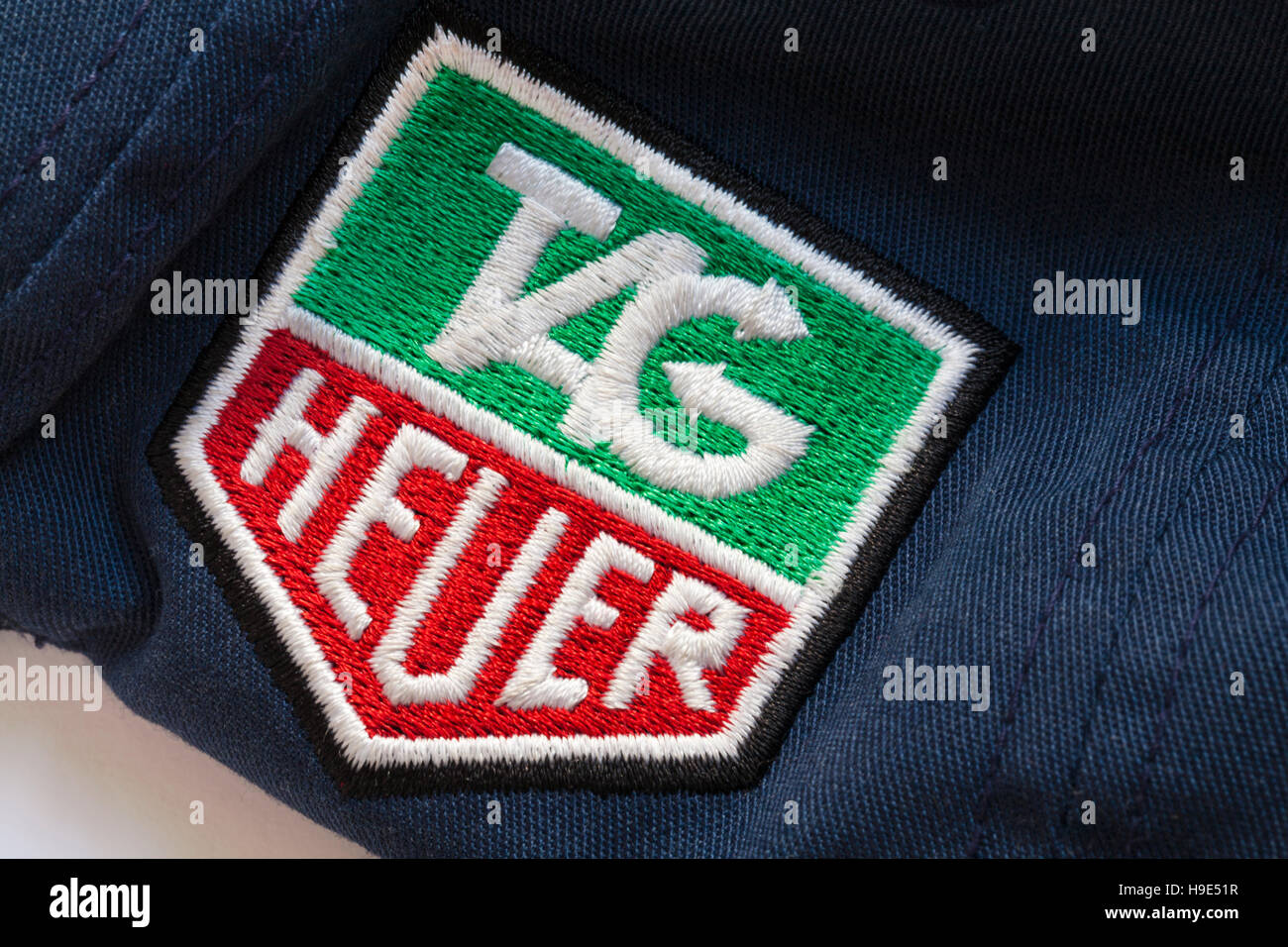 Tag Heuer Logo auf der Baseballkappe Stockfoto
