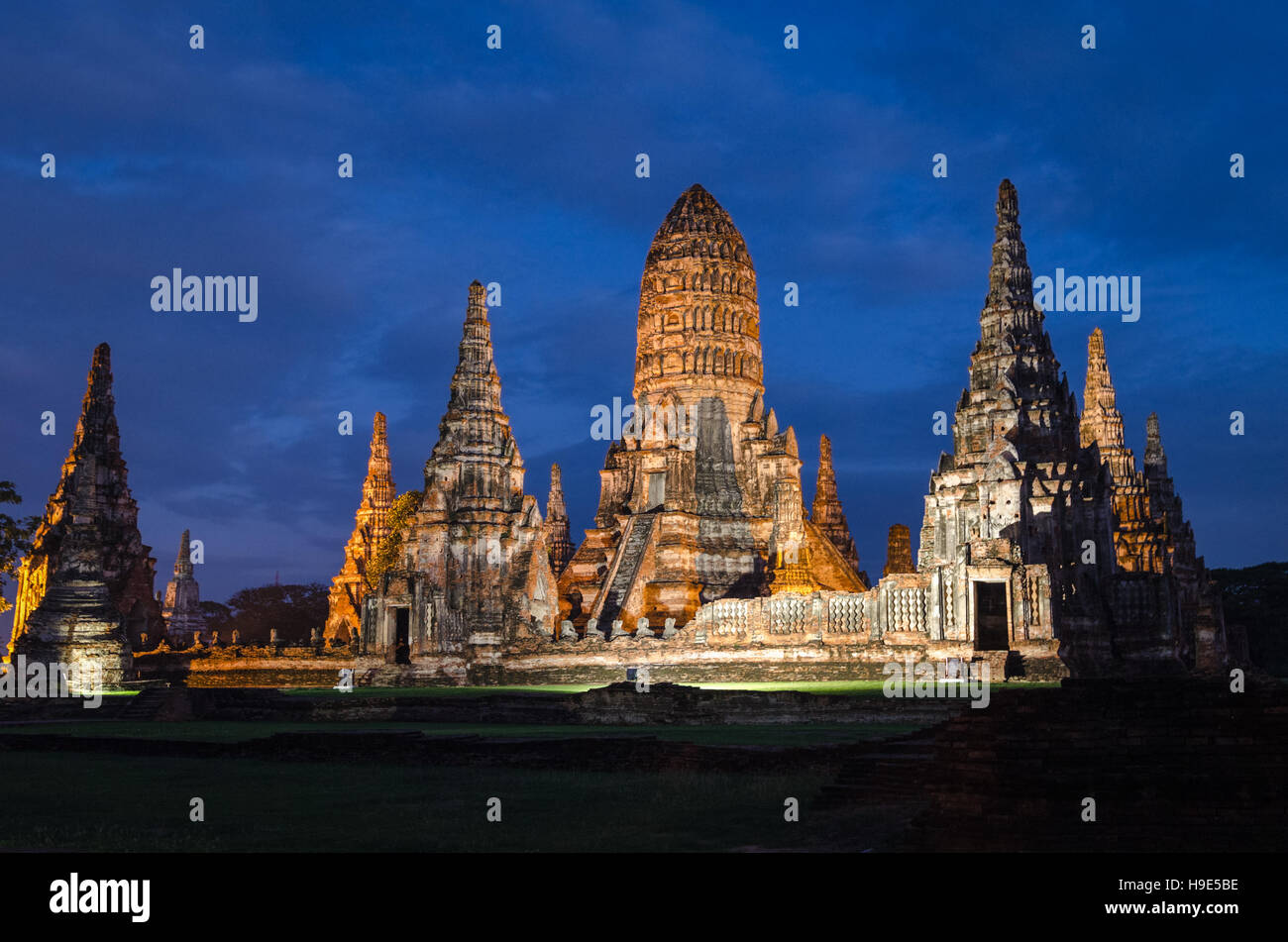 Wat Chaiwatthanaram-Tempel von Ayutthaya (Thailand) Stockfoto