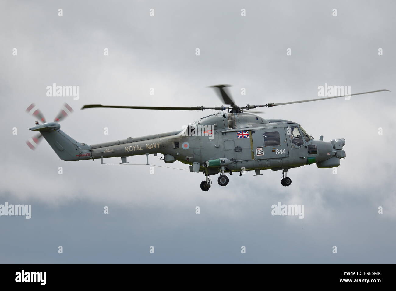 Königliche Marine Westland Lynx HMA.8 ZD257 Hubschrauber an Biggin Hill Airshow 2014 Stockfoto