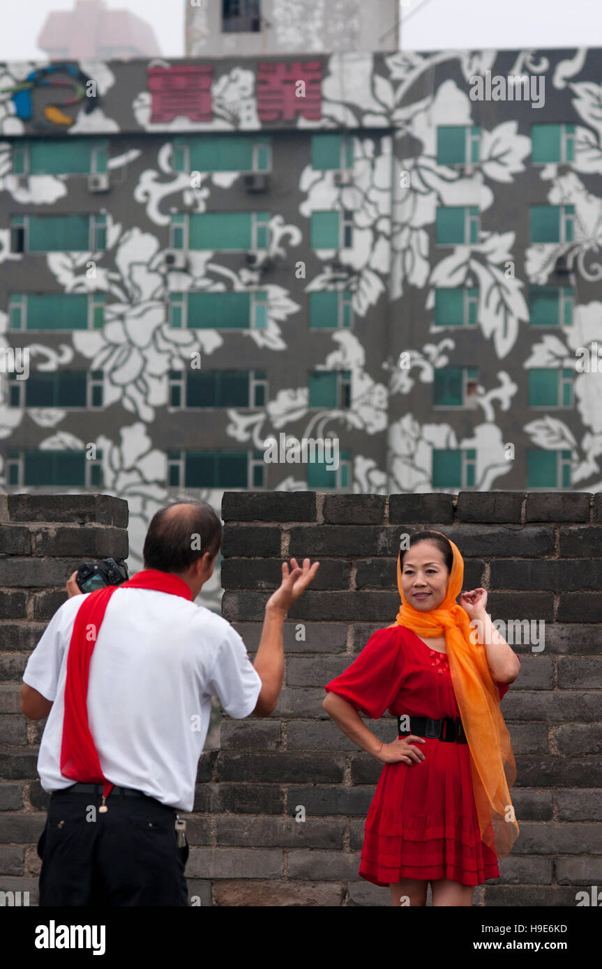 Paar Bilder rund um den alten Xian Stadt Great Wall, Shaanxi, China Stockfoto