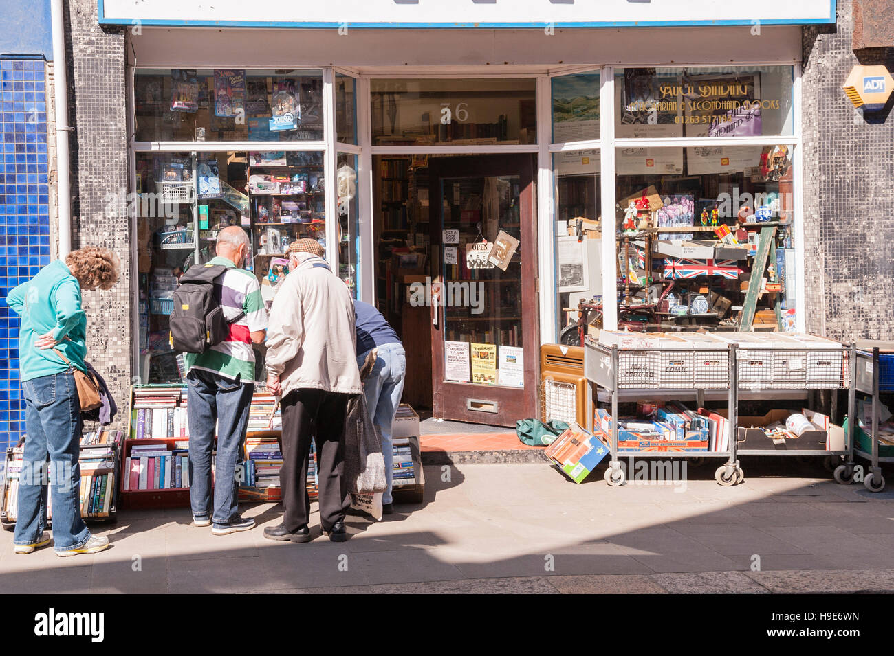 Ein gebrauchtes Buch Shop speichern in Cromer, Norfolk, England, Großbritannien, Uk Stockfoto