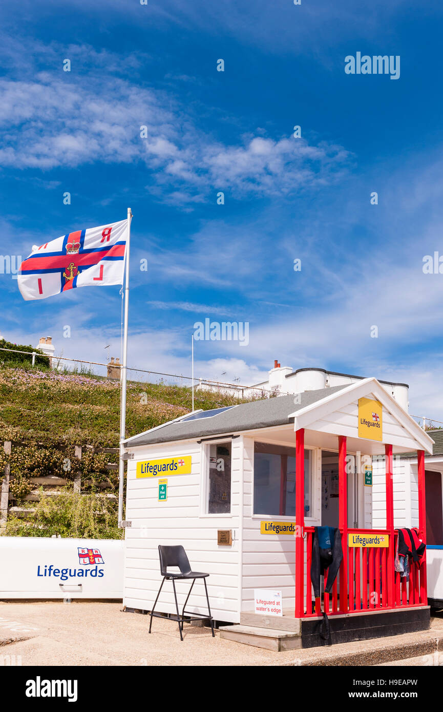 Die Rettungsschwimmer am Strand Hütte in Southwold, Suffolk, England, Großbritannien, Uk Stockfoto