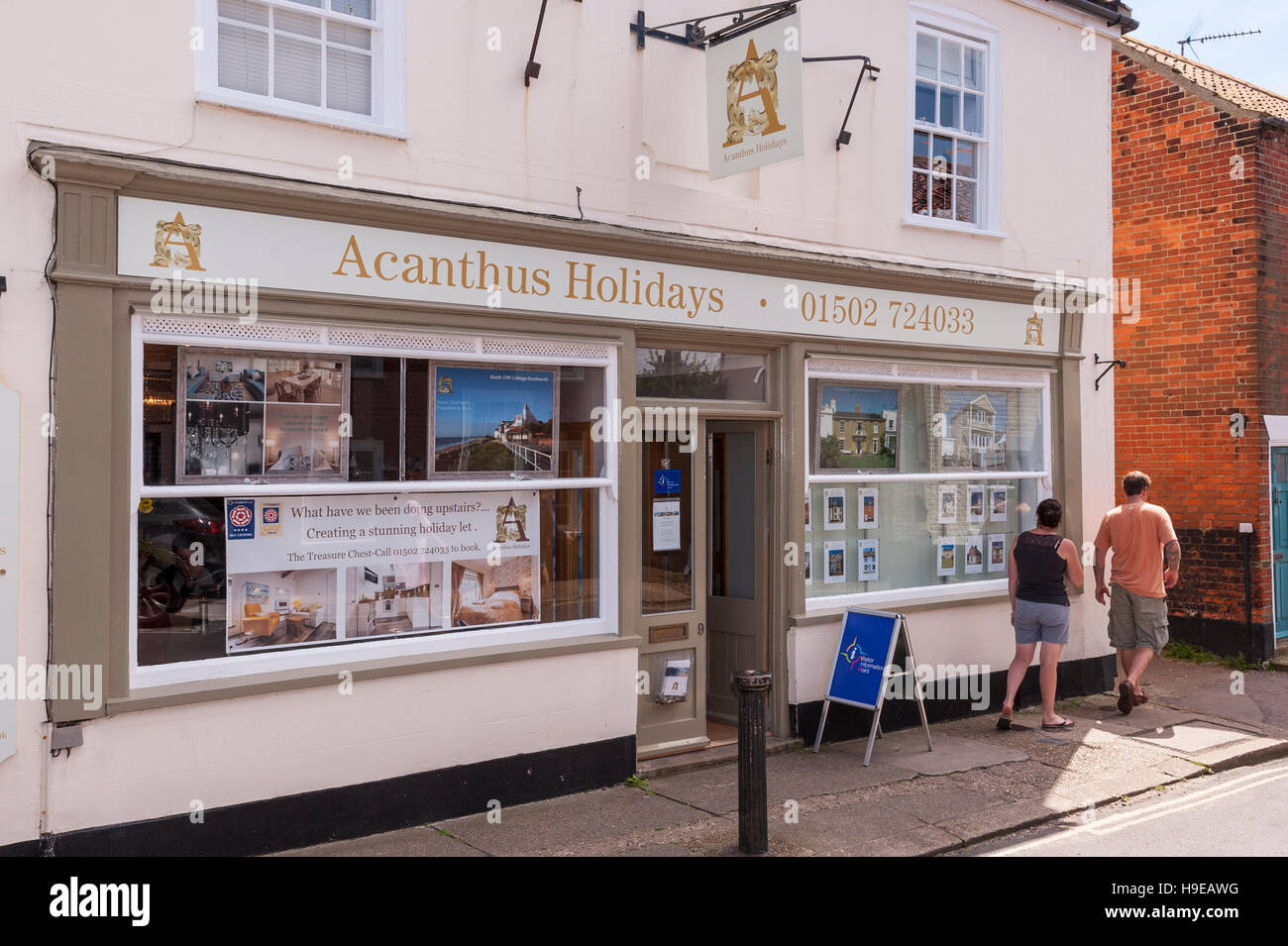 Akanthus-Urlaub in Southwold, Suffolk, England, Großbritannien, Uk Stockfoto