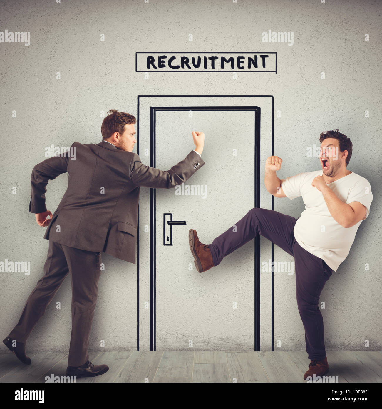 Begründung für die Aufnahme an einem Arbeitsplatz Stockfoto