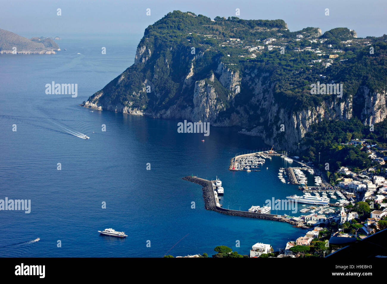 Mit Blick auf die Bucht von Neapel aus Anacapri, Capri, Kampanien, Italien, Europa Stockfoto