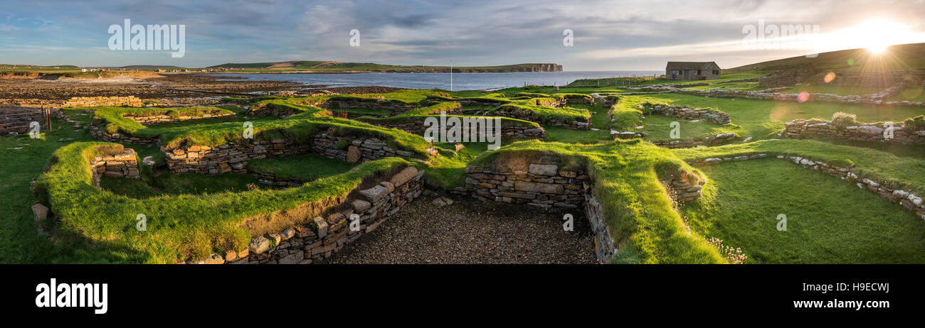 Pictish und Skandinavier Regelung bleibt auf Brough of Birsay, ein Gezeiten-Insel aus NW Mainland Orkney, Schottland, UK Stockfoto