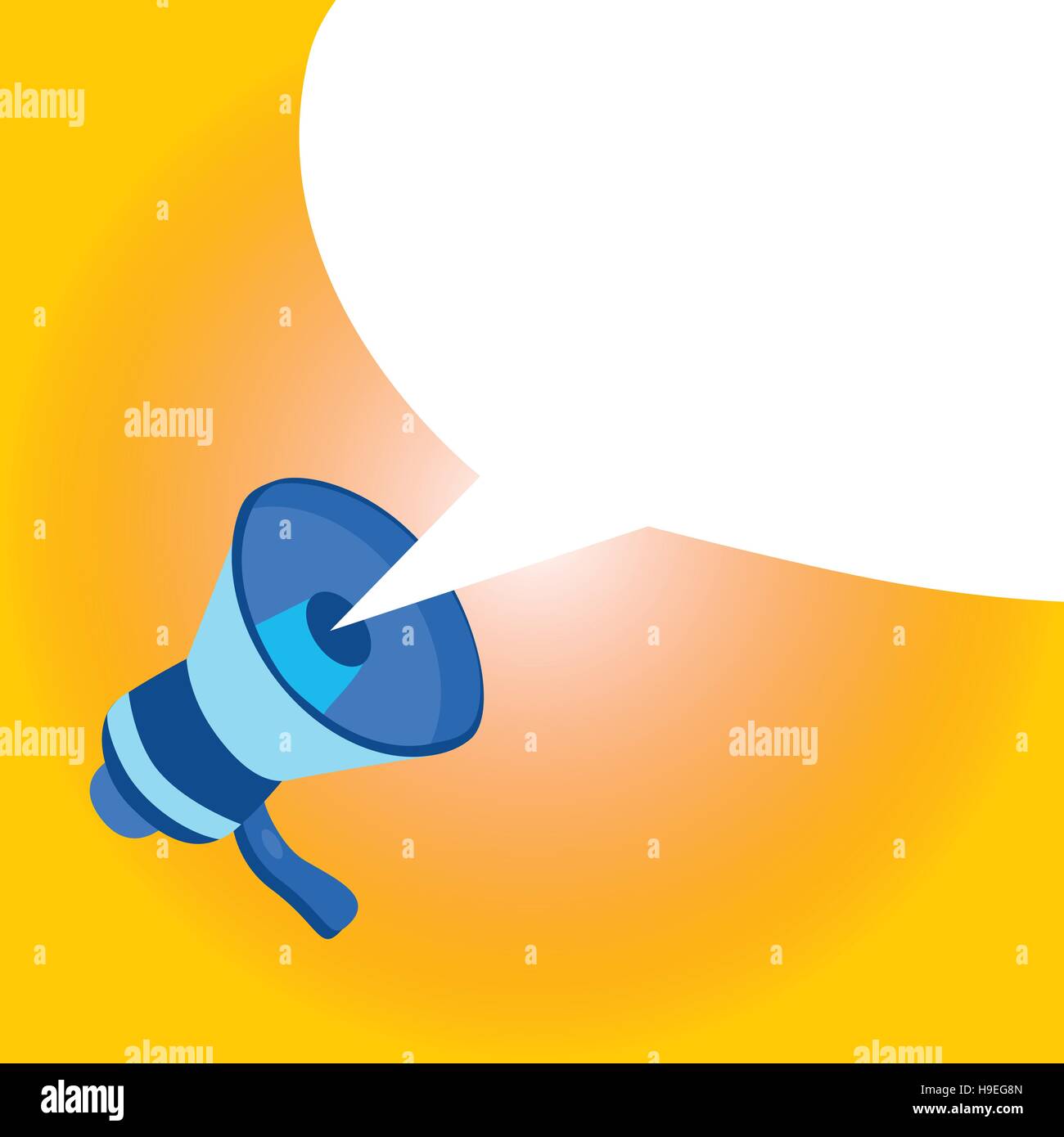 Megaphon weißen Chat Bubble Kopie Raum Lautsprecher Stock Vektor